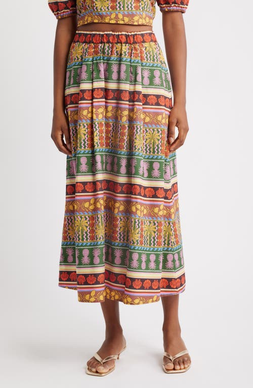 Vero Moda Truly Tropical Cotton Maxi Skirt In Multi