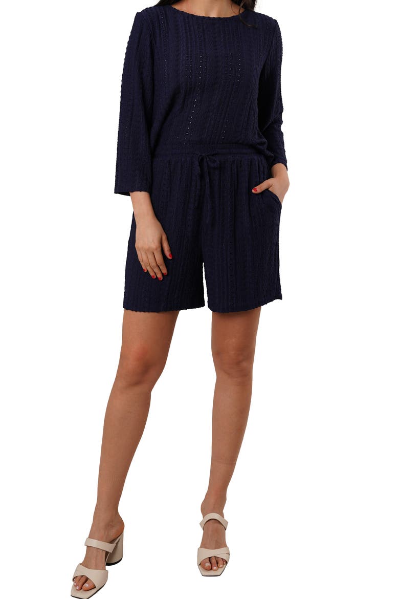 Eyelet Shorts, Alternate, color, NAVY