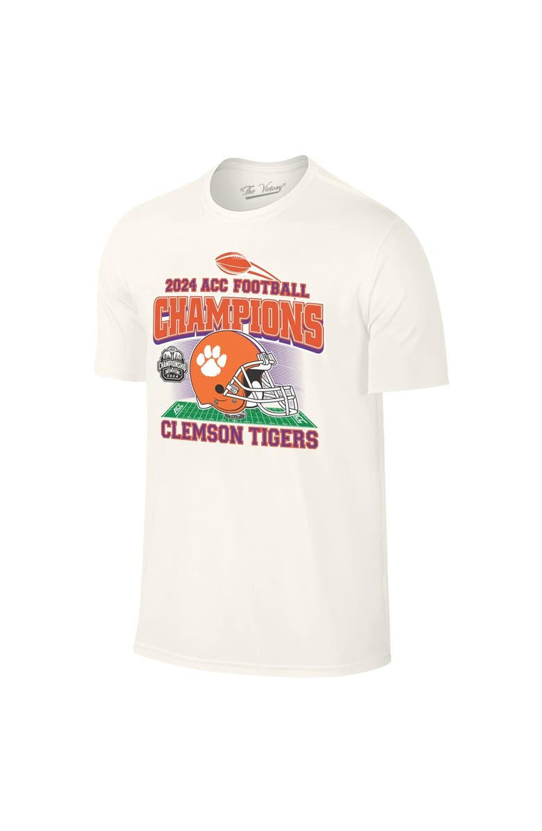 VICTORY LABEL Men's Natural Clemson Tigers 2024 ACC Football Conference Champions Helmet T-Shirt, Alternate, color, 