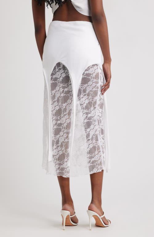 Bella Venice Lisa Lace Midi Skirt In White