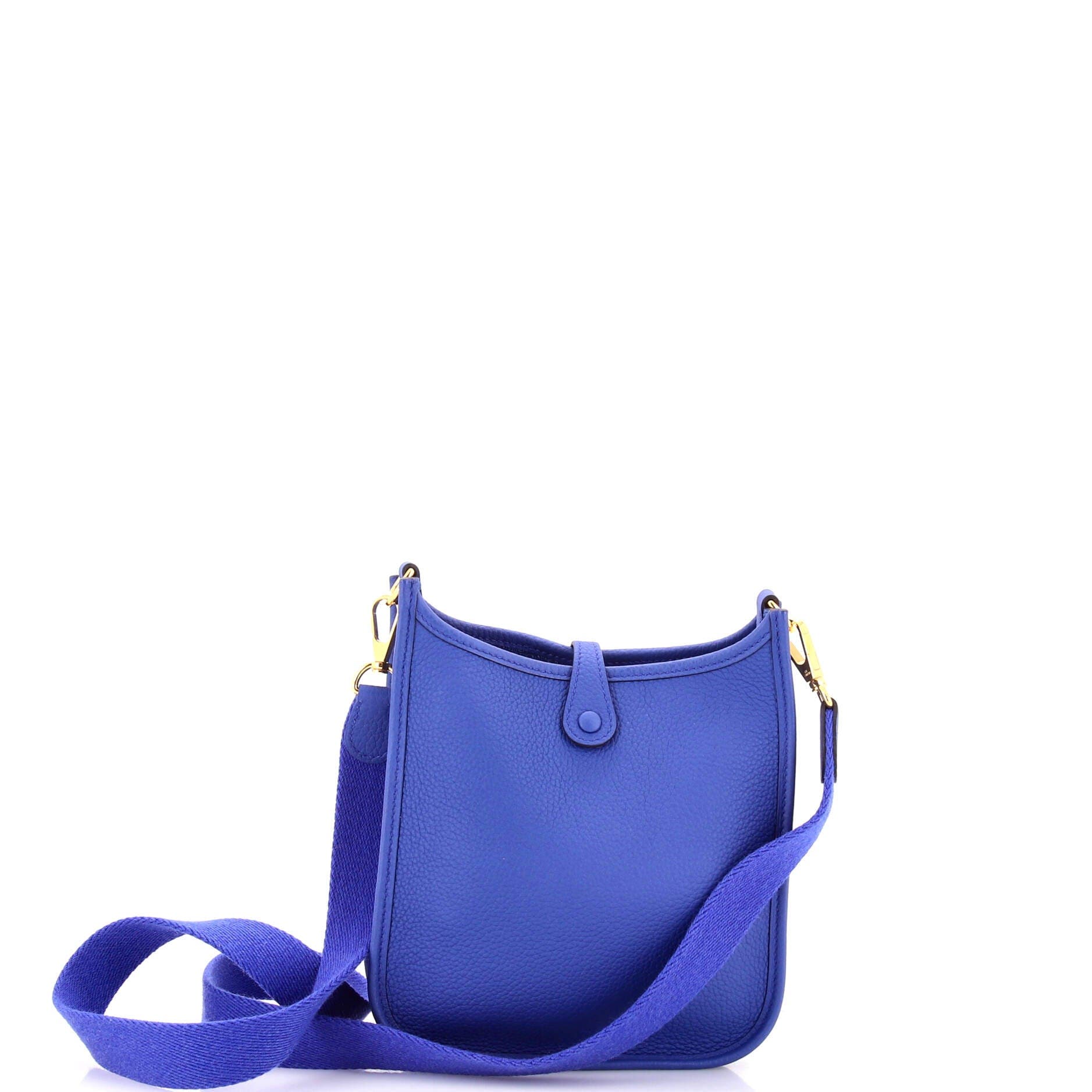 Pre-Owned Hermes Evelyne Bag Gen III Clemence TPM, Alternate, color, Bleu France