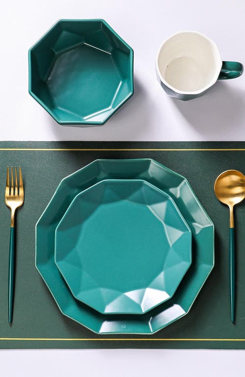 Stone Lain Jamie Porcelain 16-piece Dinnerware Set In Green