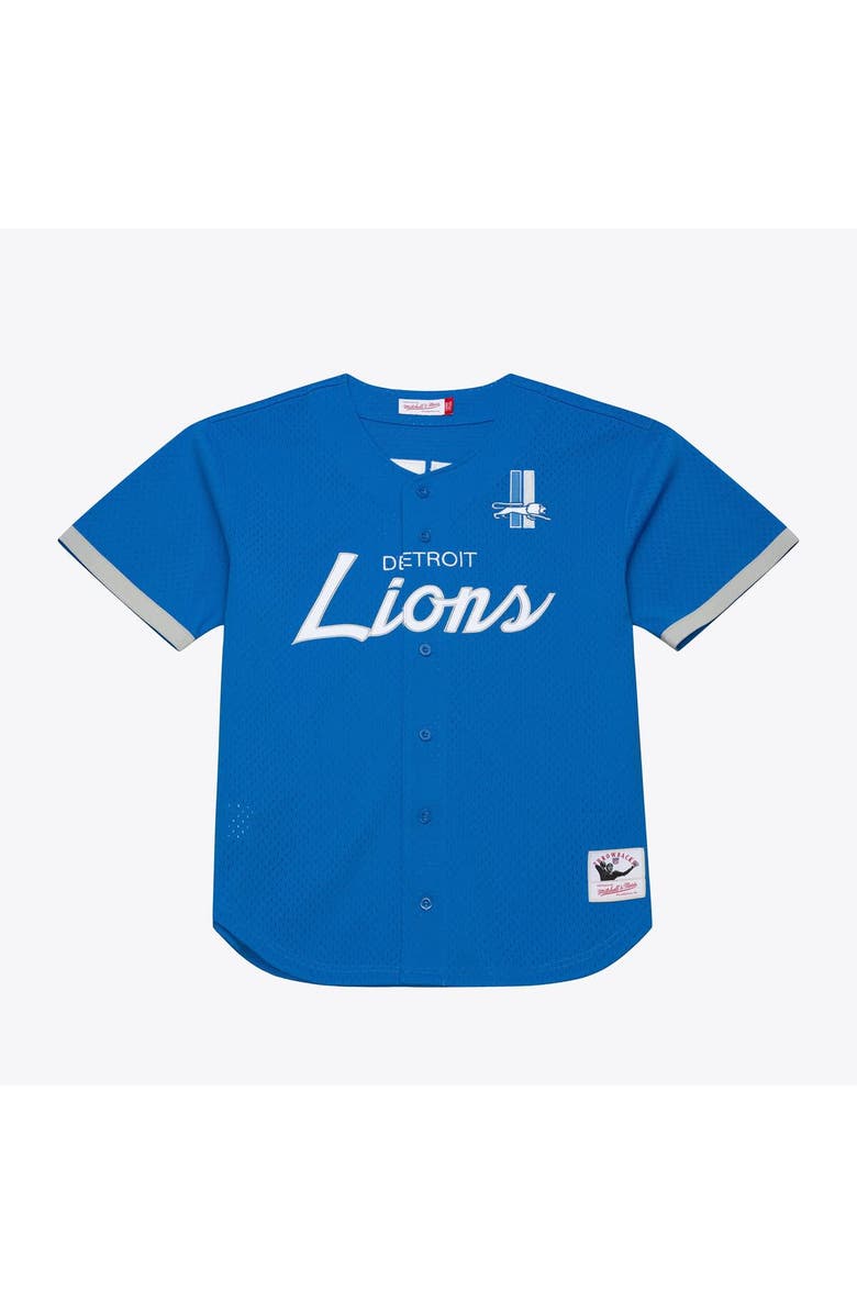 Mitchell & Ness Men's Mitchell & Ness  Blue Detroit Lions Head Coach Mesh Full-Button Fashion Jersey, Main, color, Blue