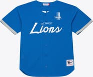 Mitchell & Ness Men's Mitchell & Ness  Blue Detroit Lions Head Coach Mesh Full-Button Fashion Jersey