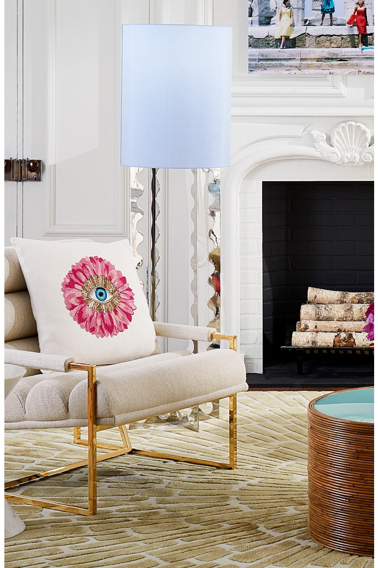 Petals Beaded Pillow, Alternate, color, White / Pink / Blue