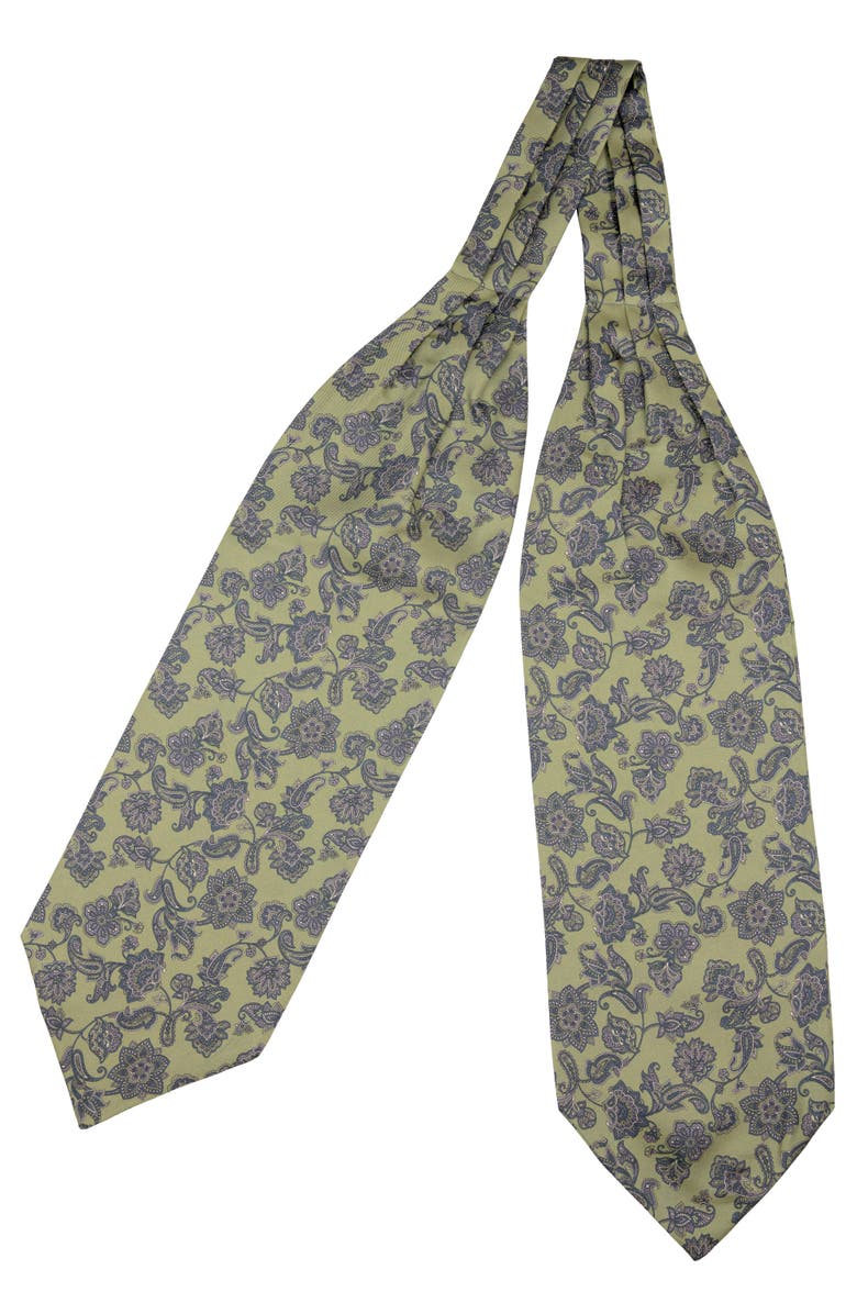 Elizabetta Turano - Silk Ascot Cravat Tie for Men, Alternate, color, Sage Green