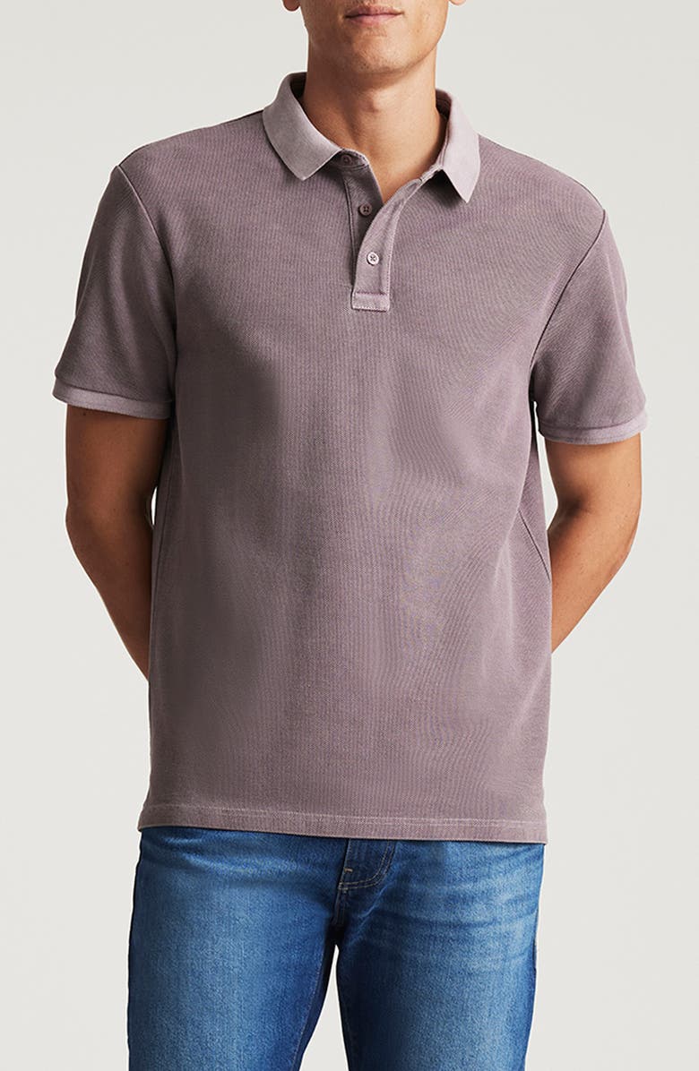 Mavi Jeans Solid Cotton Piqué Polo, Main, color, Flint