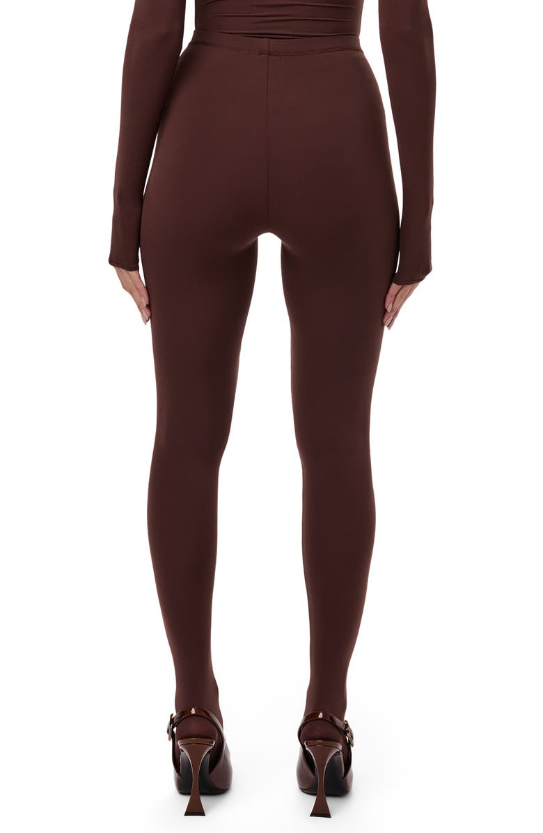 Naked Wardrobe Closed Toe Leggings, Alternate, color, Chocolate