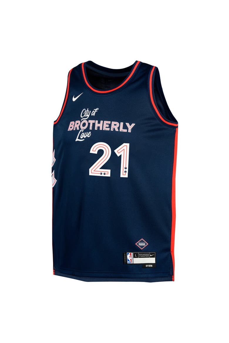 Youth Nike Joel Embiid Navy Philadelphia 76ers  Swingman Replica Jersey - City Edition, Alternate, color, Navy
