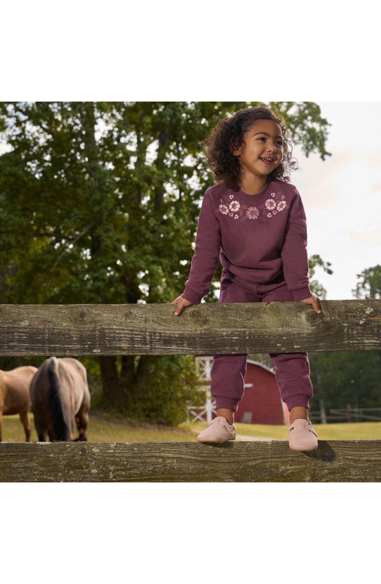 Modern Moments<sup>™</sup> by Gerber Embroidered Floral Sweatshirt and Jogger Set, Alternate, color, Purple