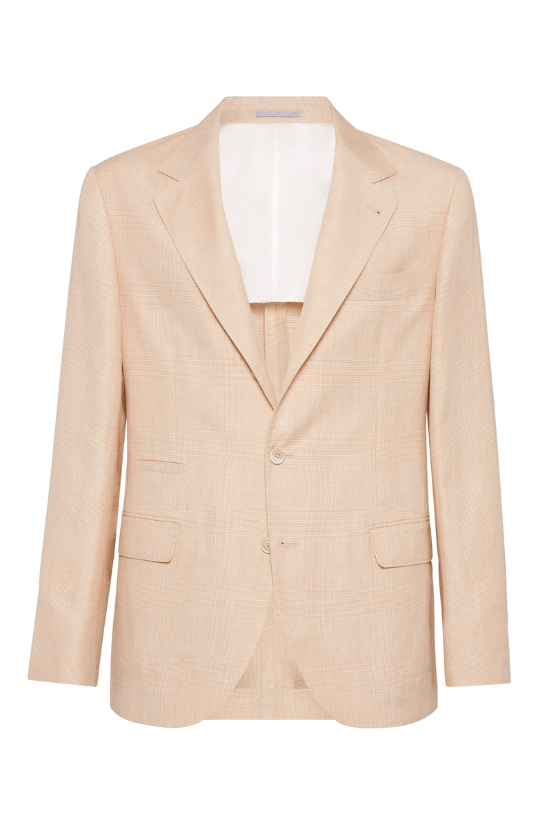Brunello Cucinelli Prince of Wales deconstructed blazer, Main, color, 