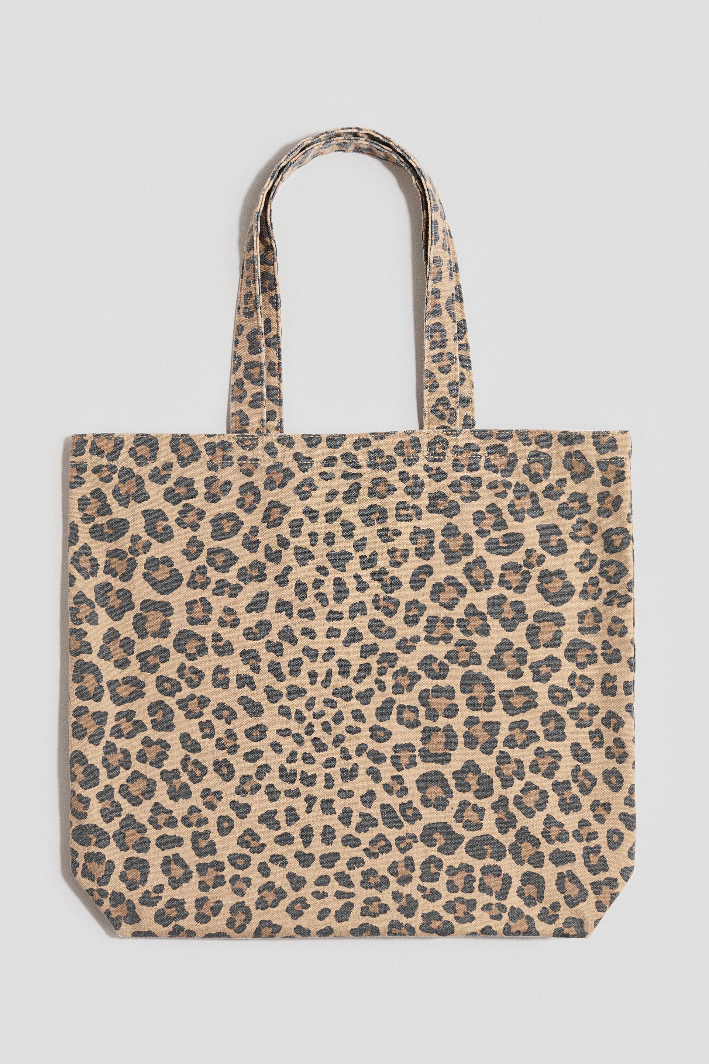 H&M Patterned Tote Bag, Main, color, Beige/Leopard Print