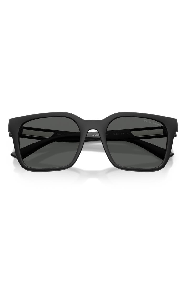 Emporio Armani 56mm Square Sunglasses, Alternate, color, Matte Black / Dark Grey