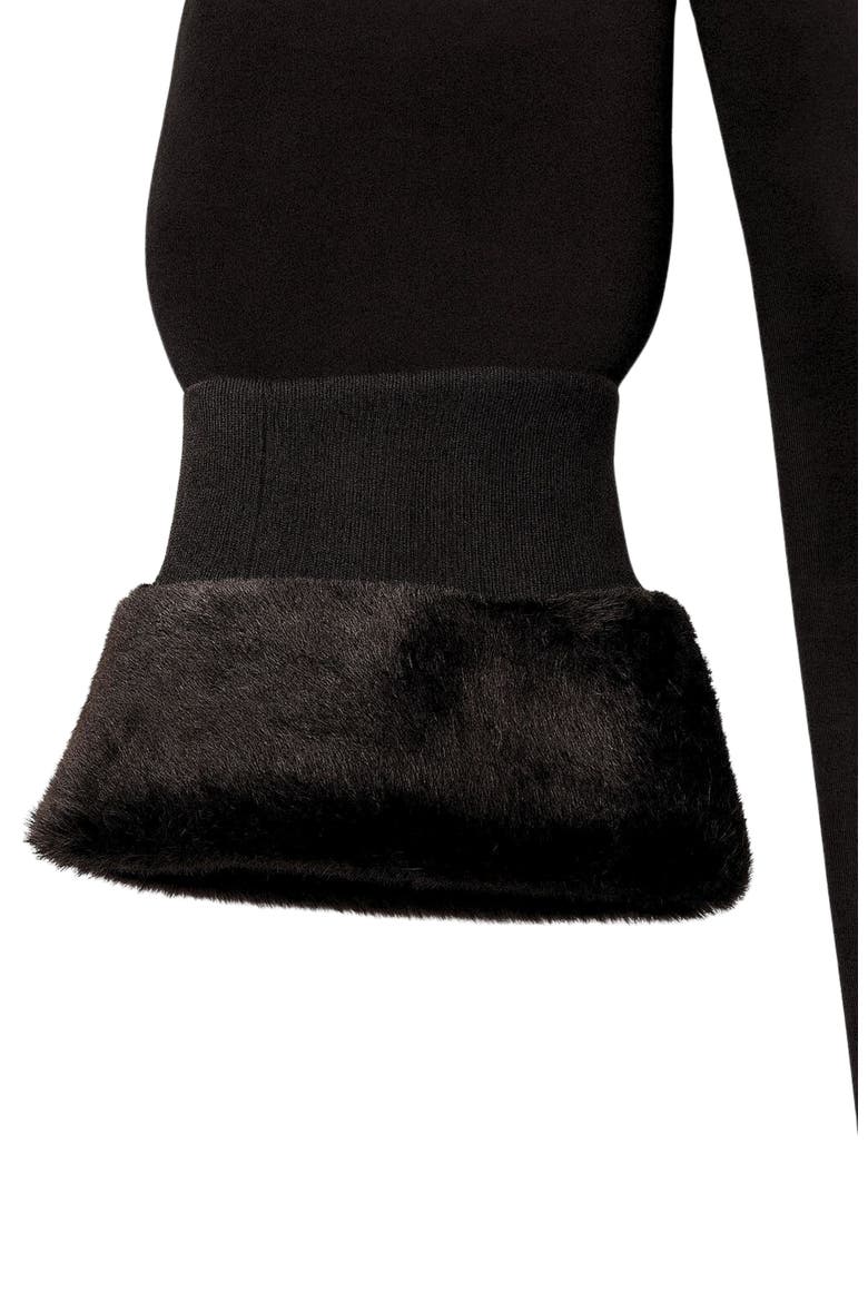 Women's Faux Fur Winter Legging, Alternate, color, Black