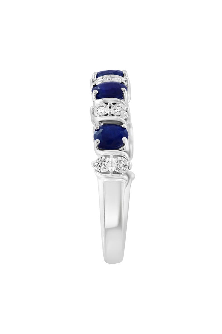 Sapphire & Diamond Band Ring, Alternate, color, BLUE