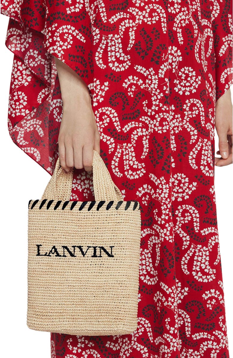 Lanvin Nano Raffia Tote Bag, Alternate, color,
