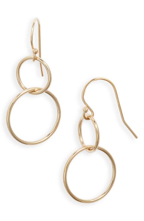 Double Hoop Drop Earrings