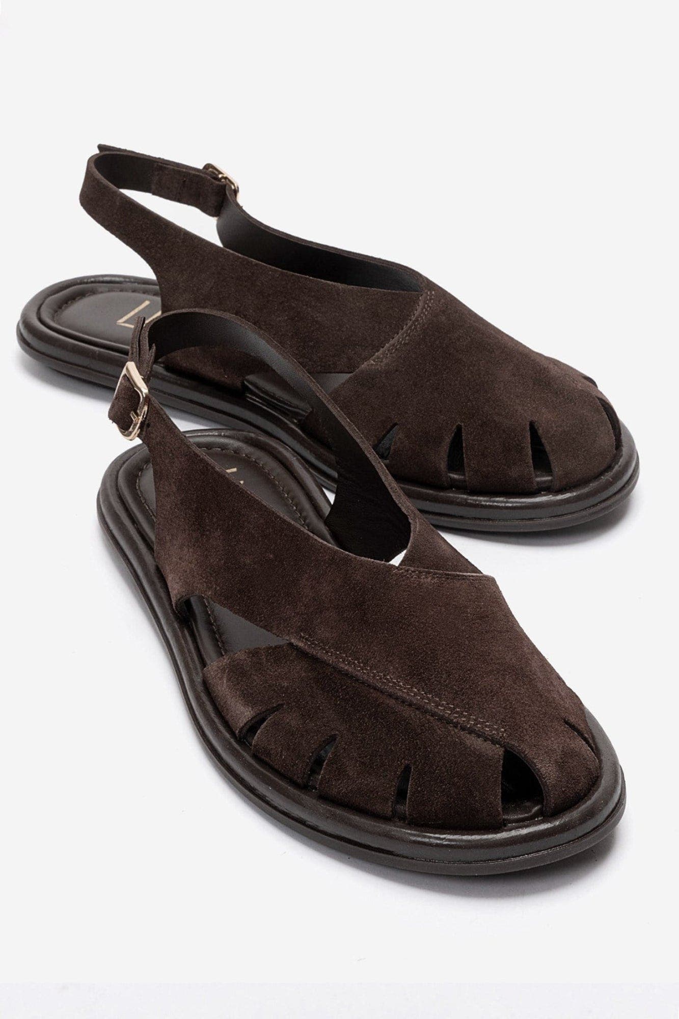 Belas Leather Slingback Sandal, Main, color, Brown Suede