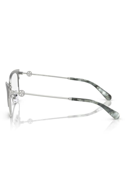 Tory Burch 52mm Cat Eye Optical Glasses In Black Silver