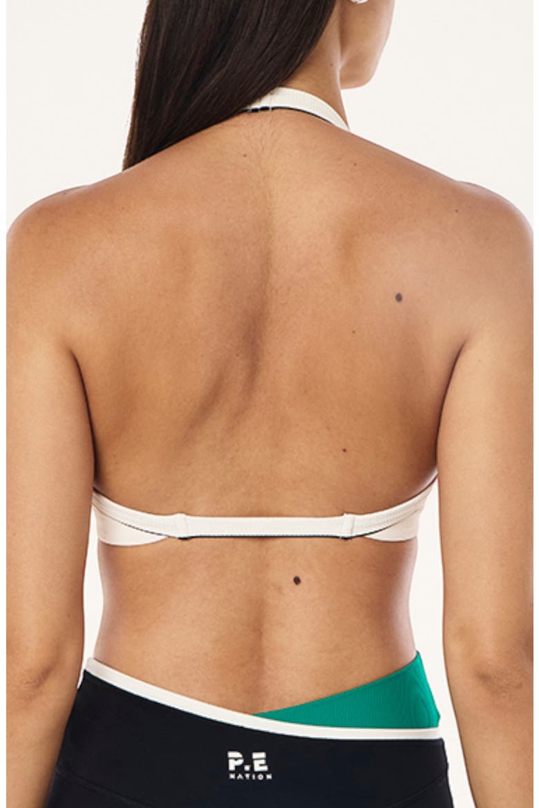 Layback Halter Rib Sports Bra, Alternate, color, WHISPER WHITE