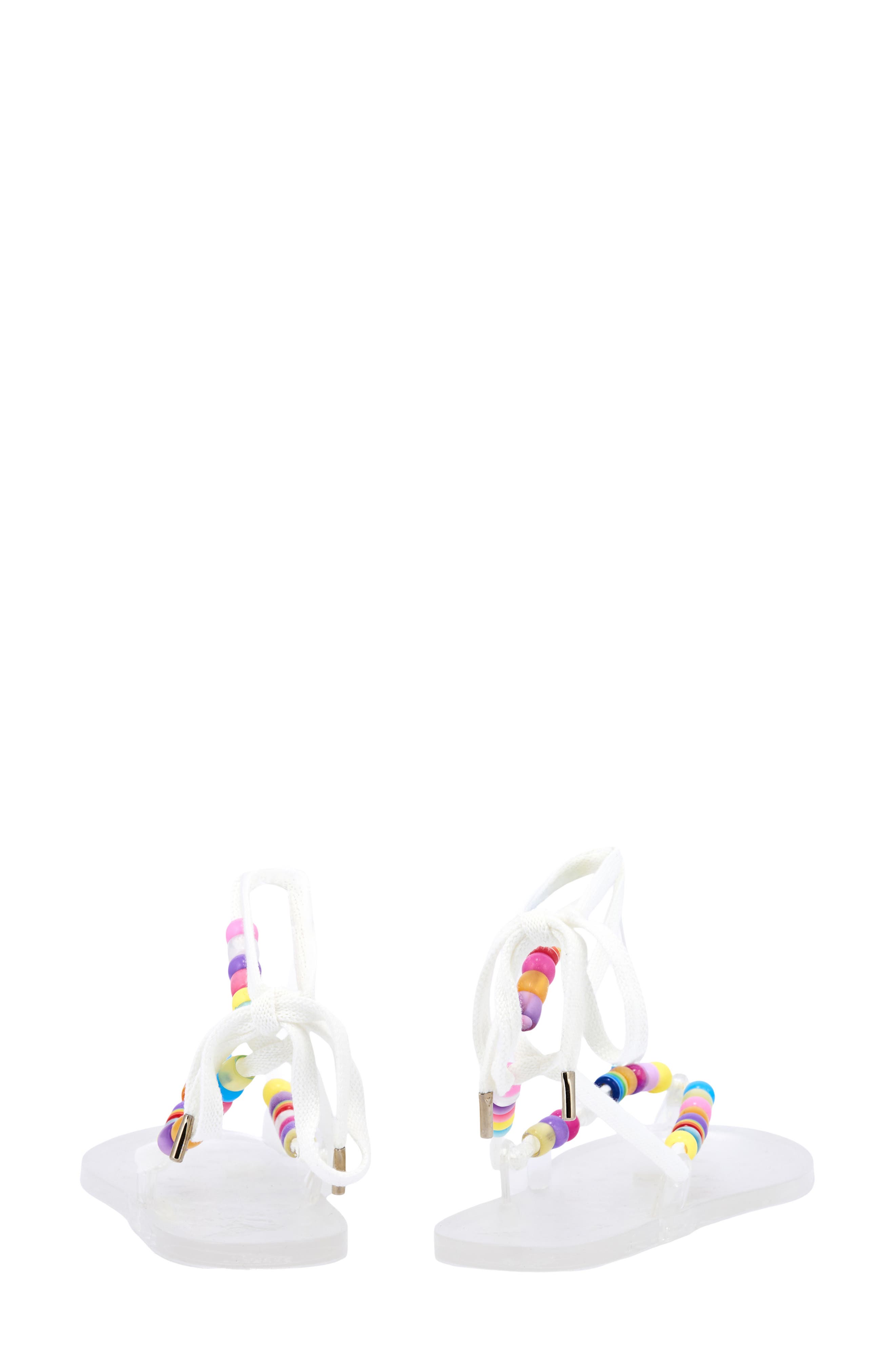 Ancient Greek Sandals Esther Beaded Ankle Strap Sandal, Alternate, color, White