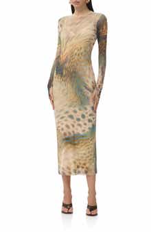 AFRM Ashland Long Sleeve Midi Dress