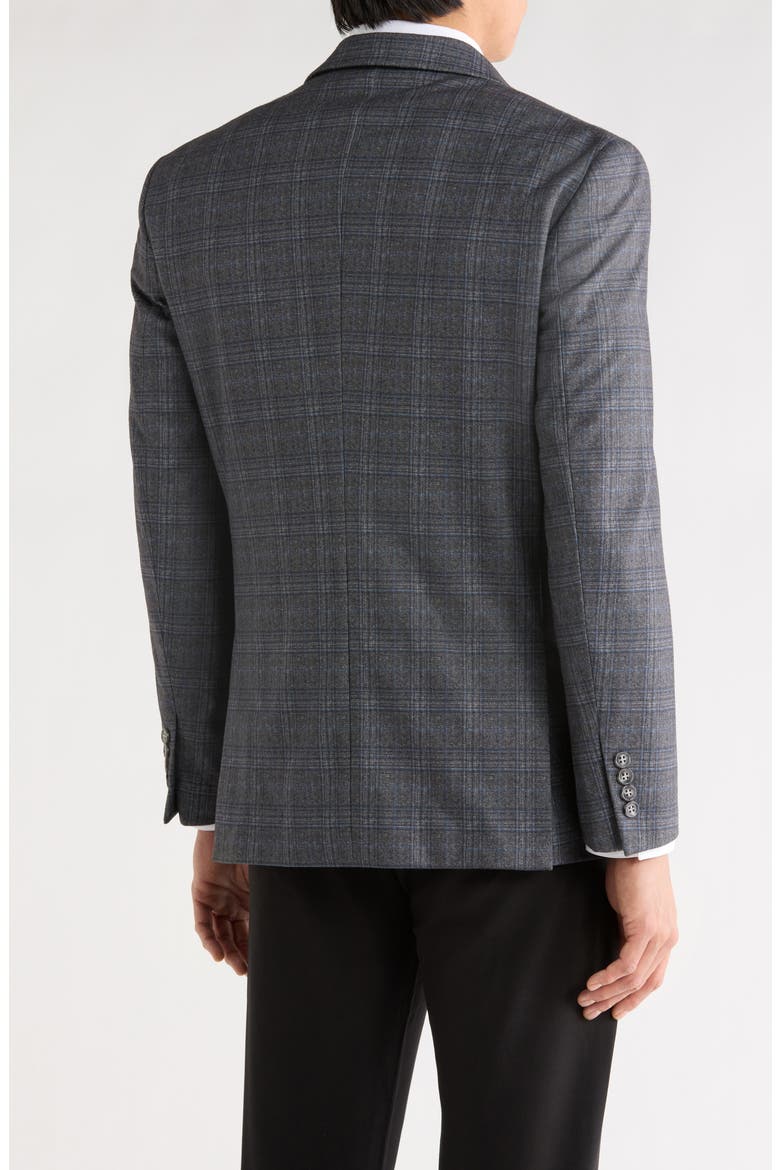 Slim Fit Plaid Sport Coat, Alternate, color, GREY