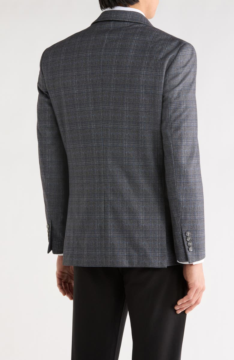Duchamp Slim Fit Plaid Sport Coat, Alternate, color, Grey