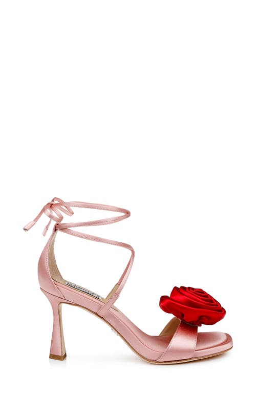 Shop Badgley Mischka Collection Janelle Ankle Wrap Sandal In Pink Satin