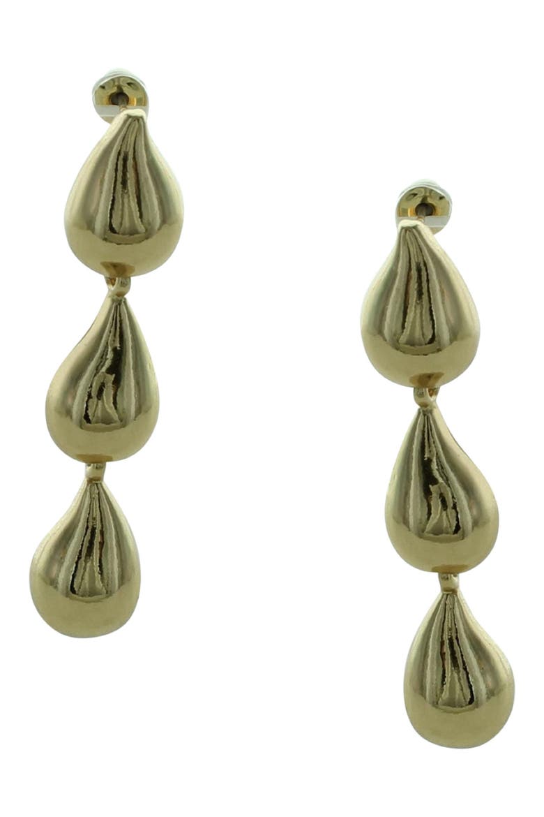 Esti Puffy Teardrop Linear Drop Earrings, Main, color, GOLD