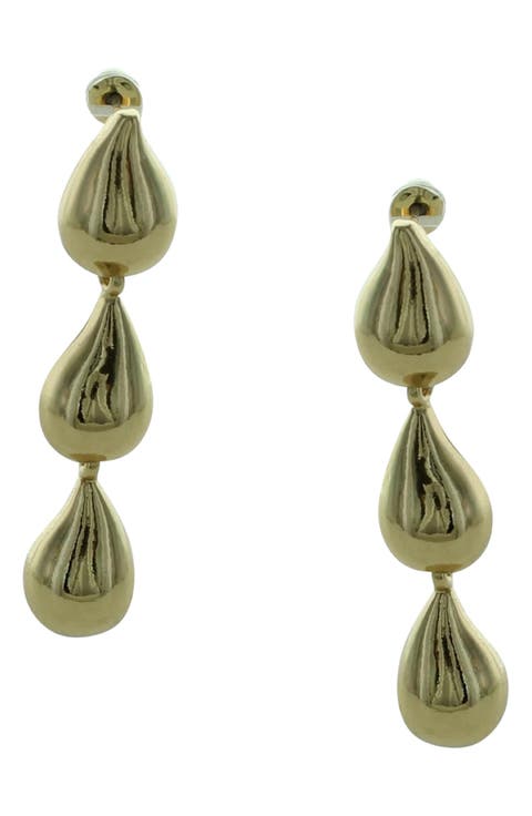 Esti Puffy Teardrop Linear Drop Earrings