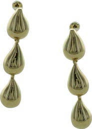 OLIVIA WELLES Esti Puffy Teardrop Linear Drop Earrings