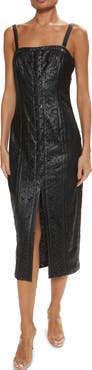 Ramy Brook Miley Faux Leather Lasercut Midi Dress