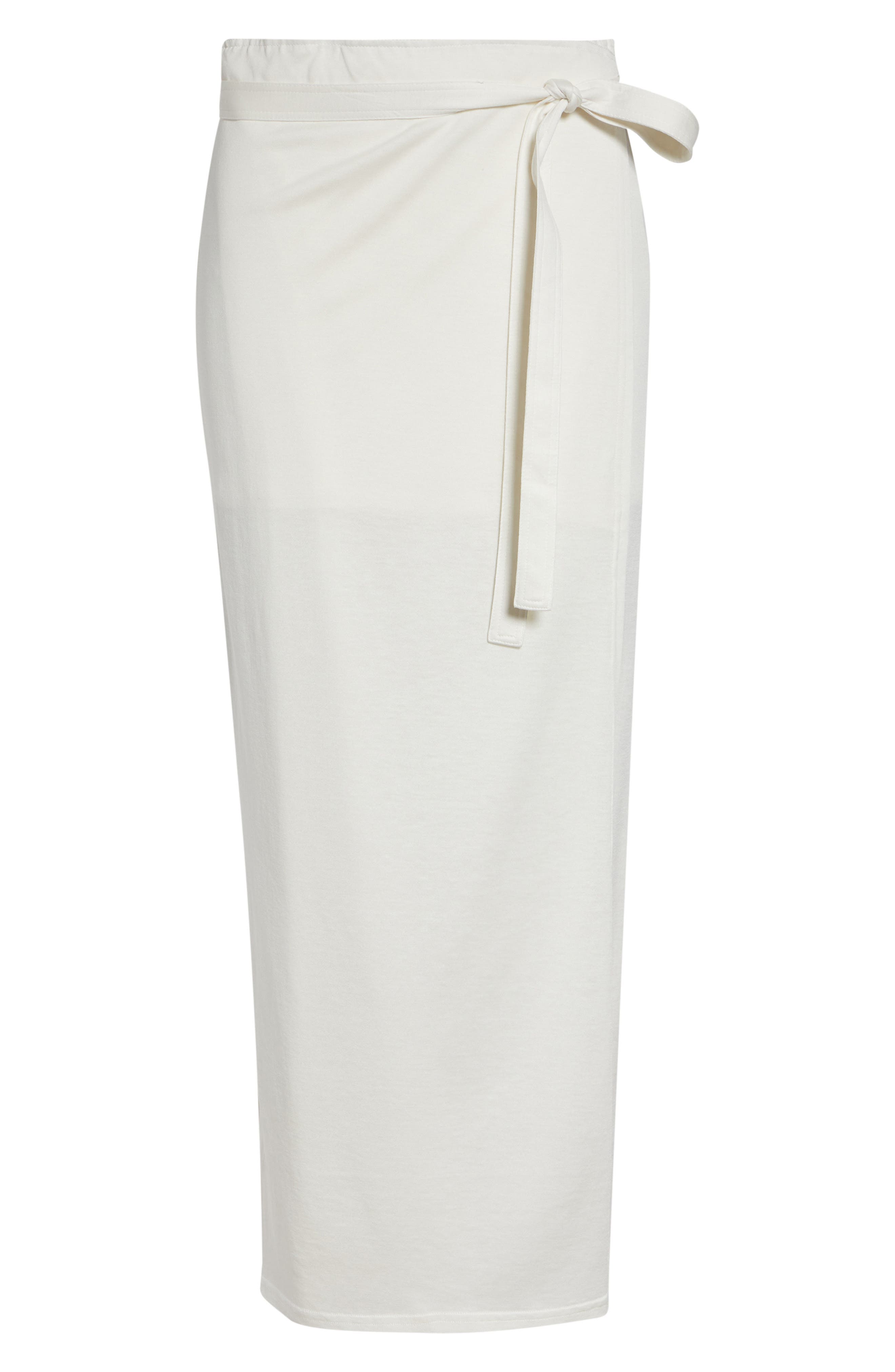 Totême Toteme Silk & Cotton Jersey Wrap Skirt In White