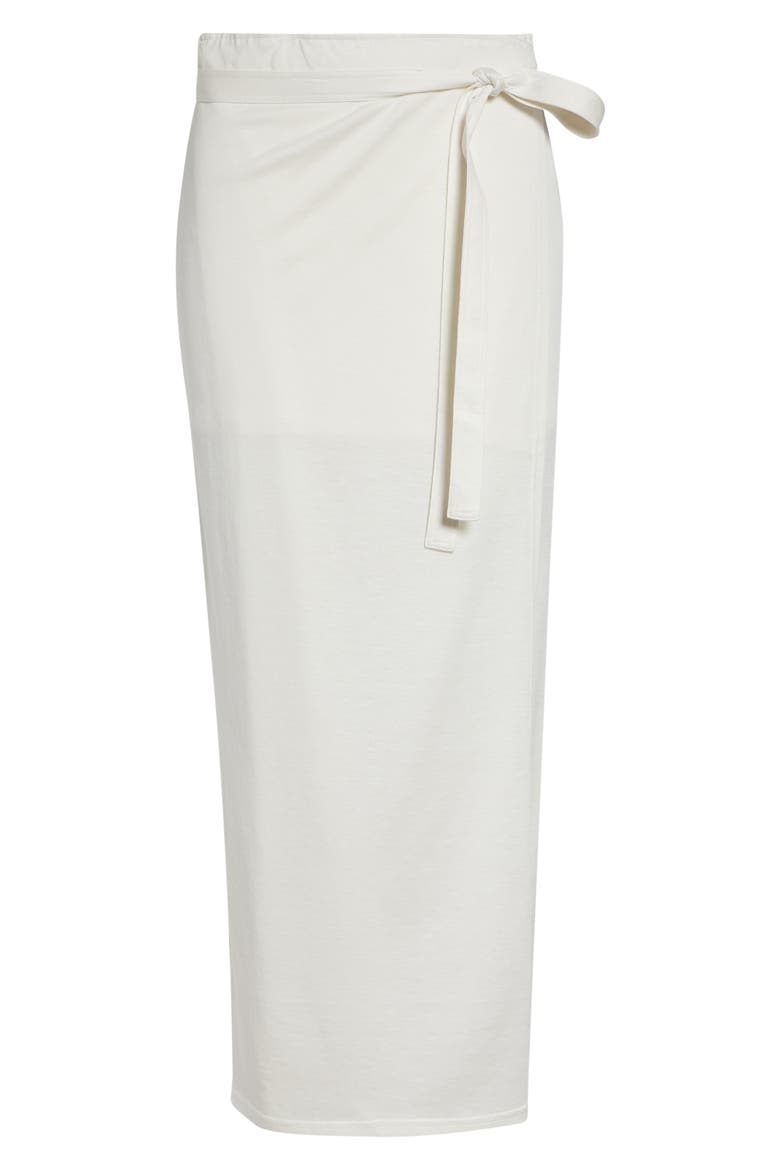 Silk & Cotton Jersey Wrap Skirt, Alternate, color, OFF-WHITE