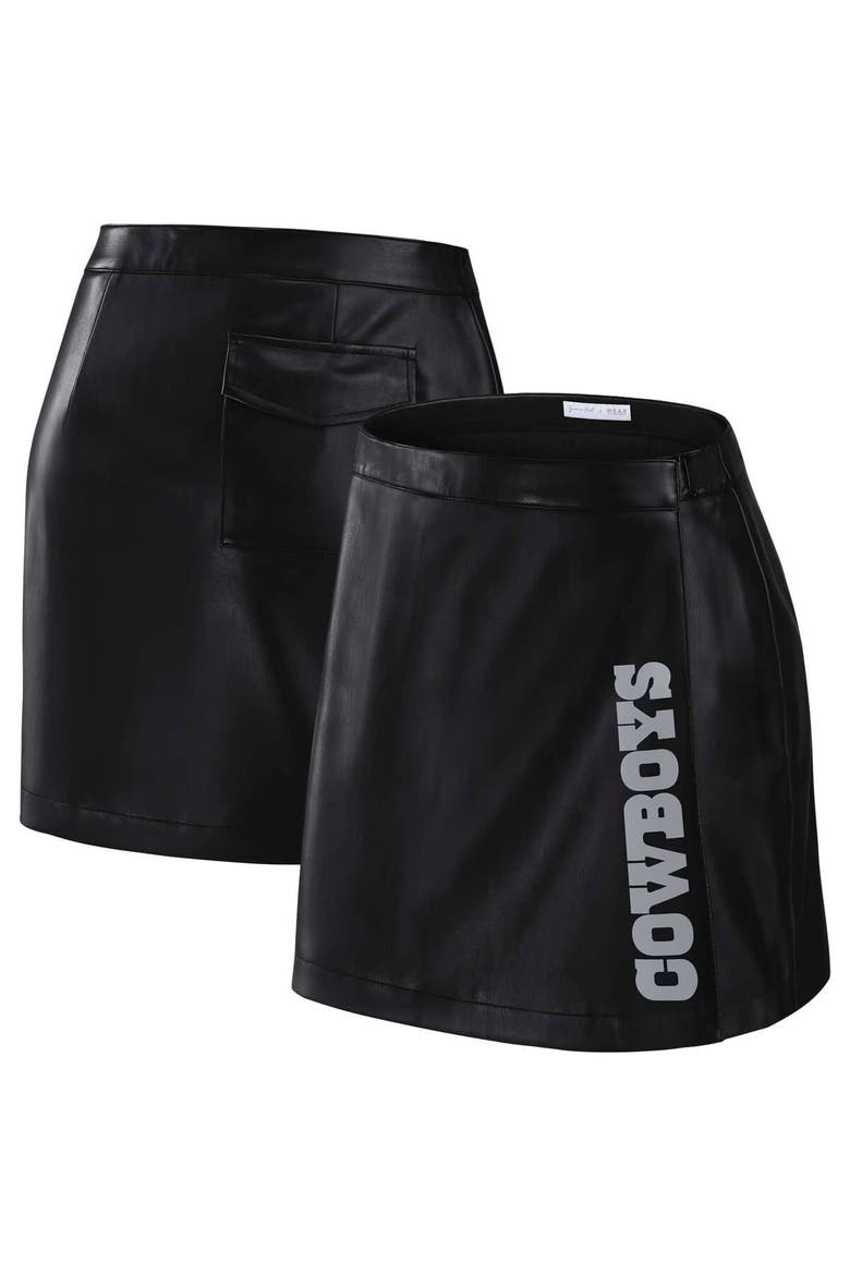 Women's WEAR by Erin Andrews x Gracie Hunt Black Dallas Cowboys Wrap Skirt, Main, color, Black
