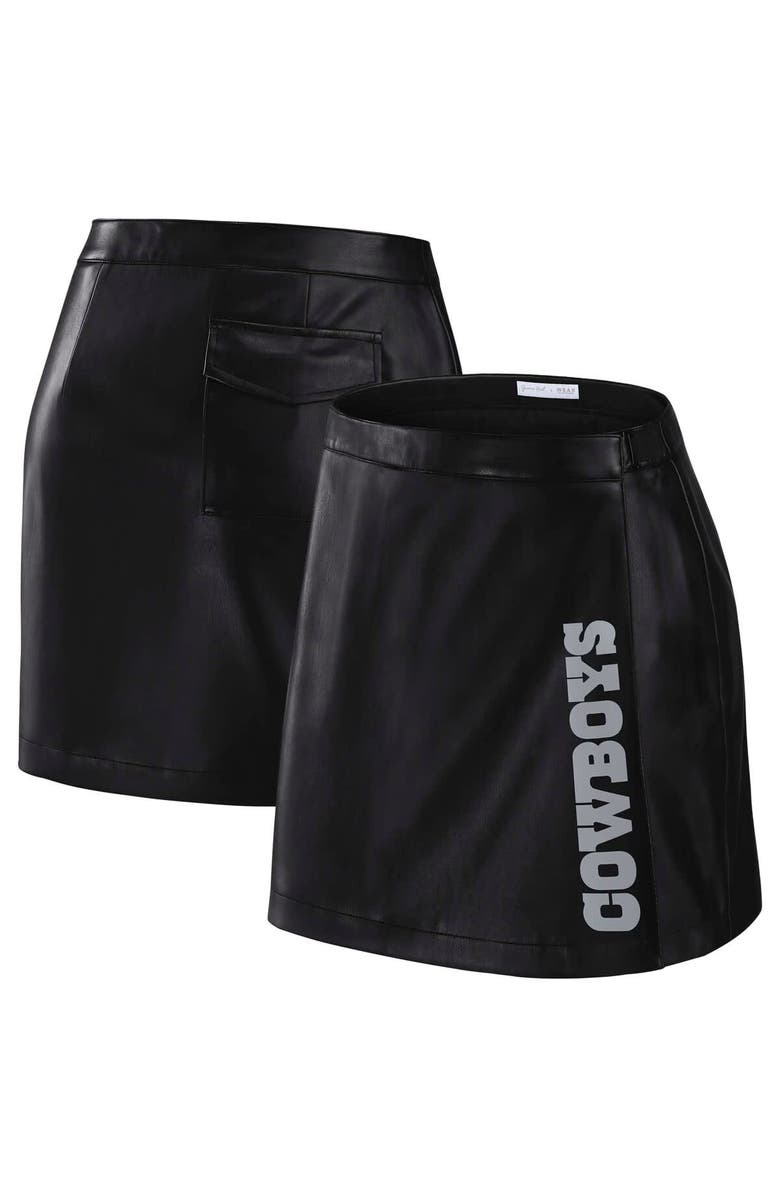 WEAR by Erin Andrews Women's WEAR by Erin Andrews x Gracie Hunt Black Dallas Cowboys Wrap Skirt, Main, color, Black