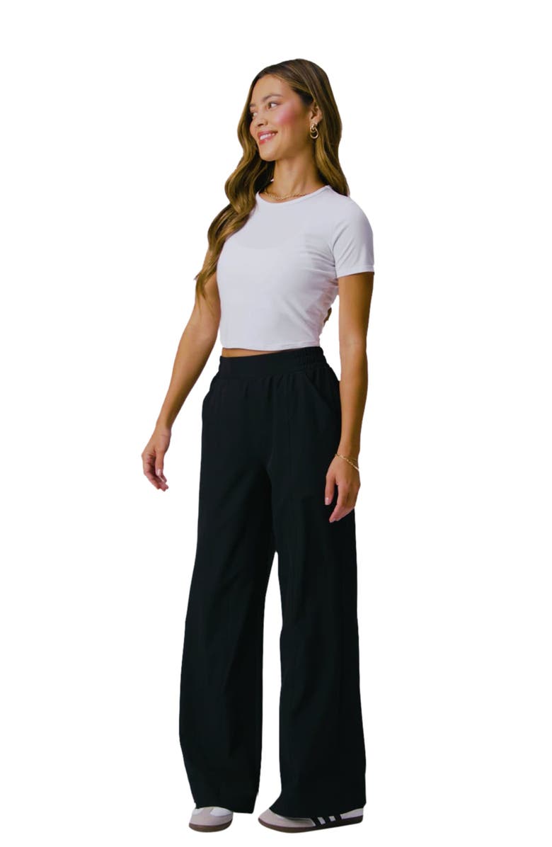 Fabletics Downtown Wide Leg Pant, Alternate, color, Black