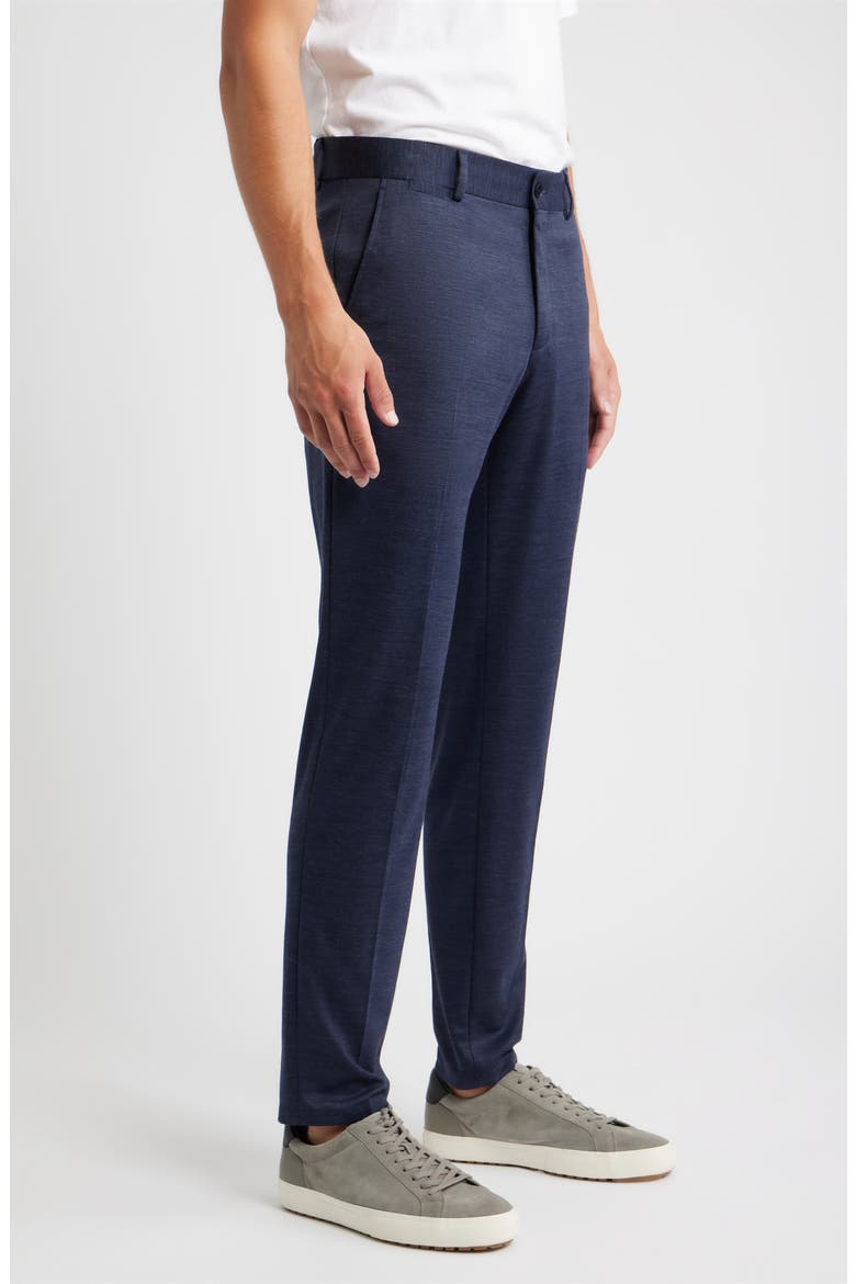 Flat Front Knit Wool Blend Chinos, Alternate, color, NAVY