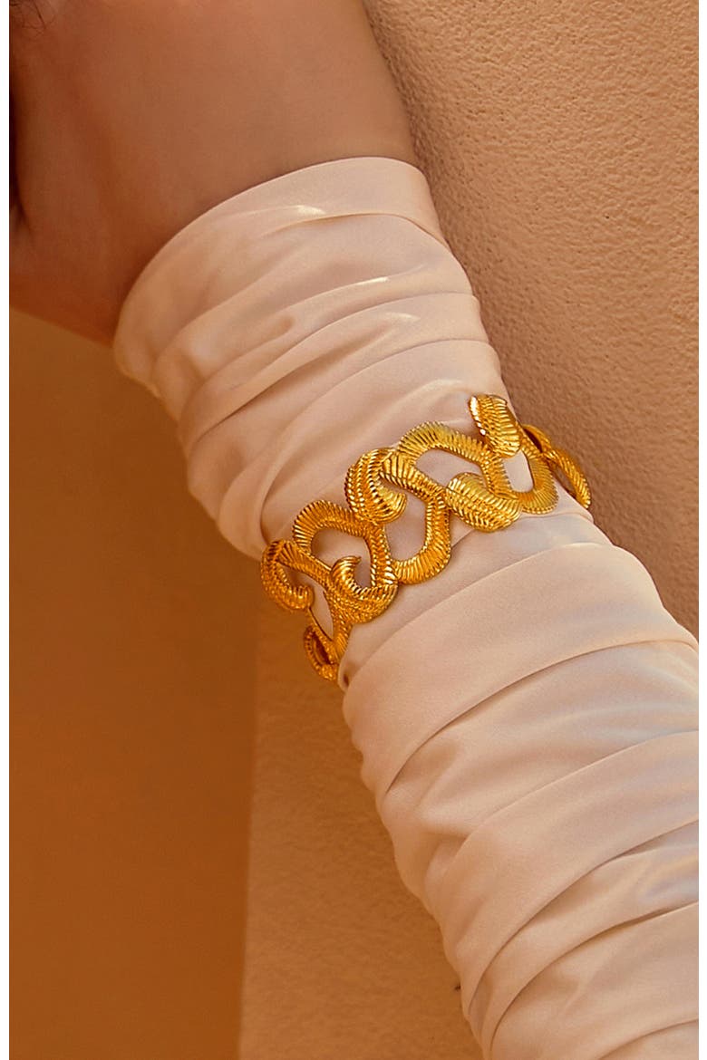 Hawk Wing Bangle, Alternate, color, Gold
