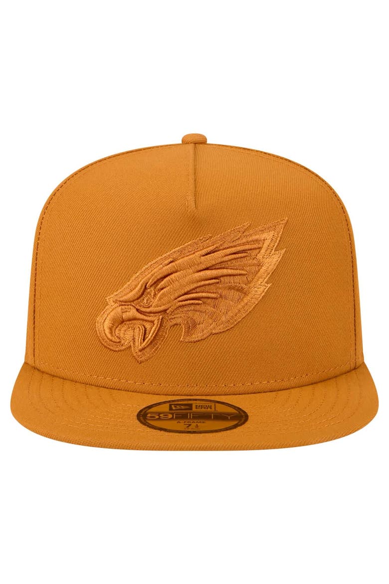 Men's New Era  Brown Philadelphia Eagles Color Pack A-Frame 59FIFTY Fitted Hat, Alternate, color, Brown