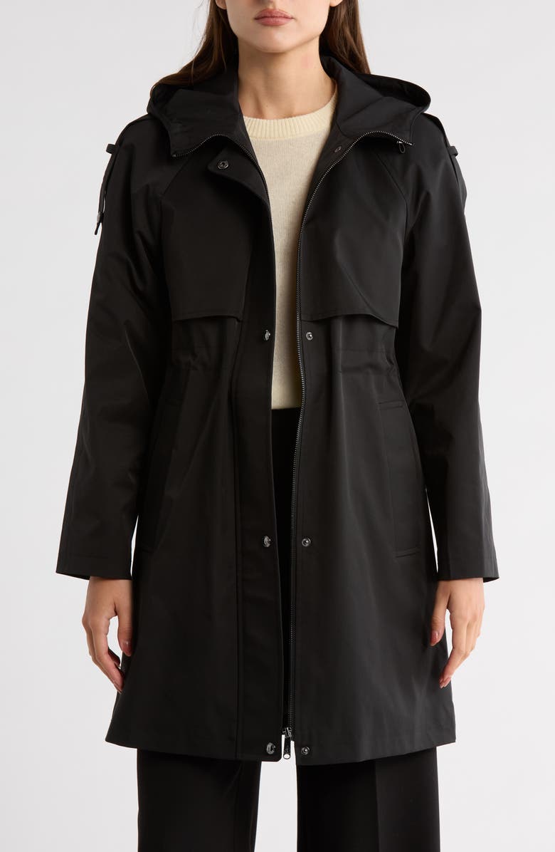 Sam Edelman Hooded Rain Anorak, Alternate, color, Black