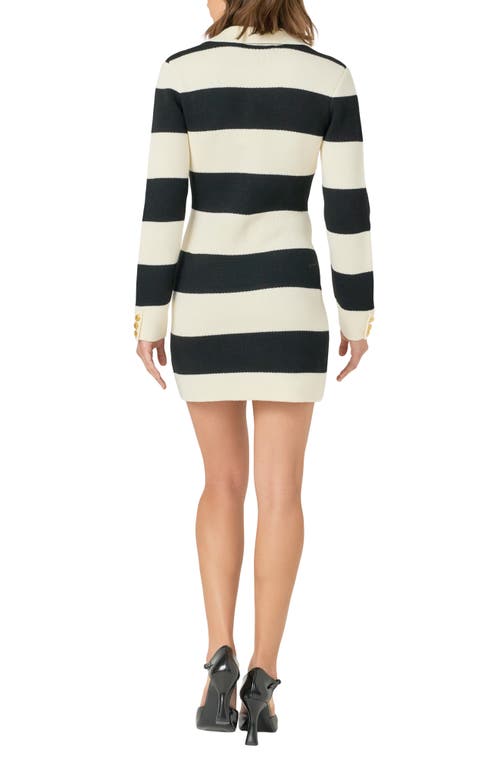 ENDLESS ROSE ENDLESS ROSE STRIPE LONG SLEEVE MINIDRESS