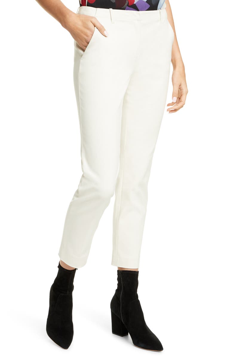 Emporio Armani Stretch Cotton Blend Crop Pants, Main, color, 