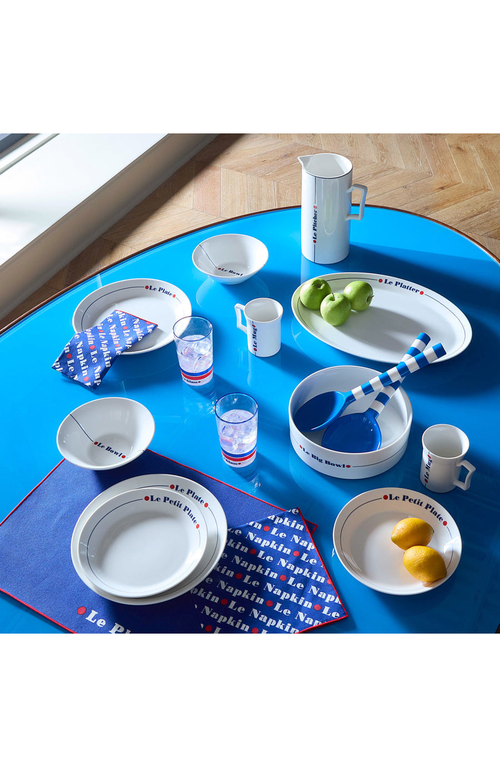 Jonathan Adler Le Placemat Set In Navy Blue/red Trim