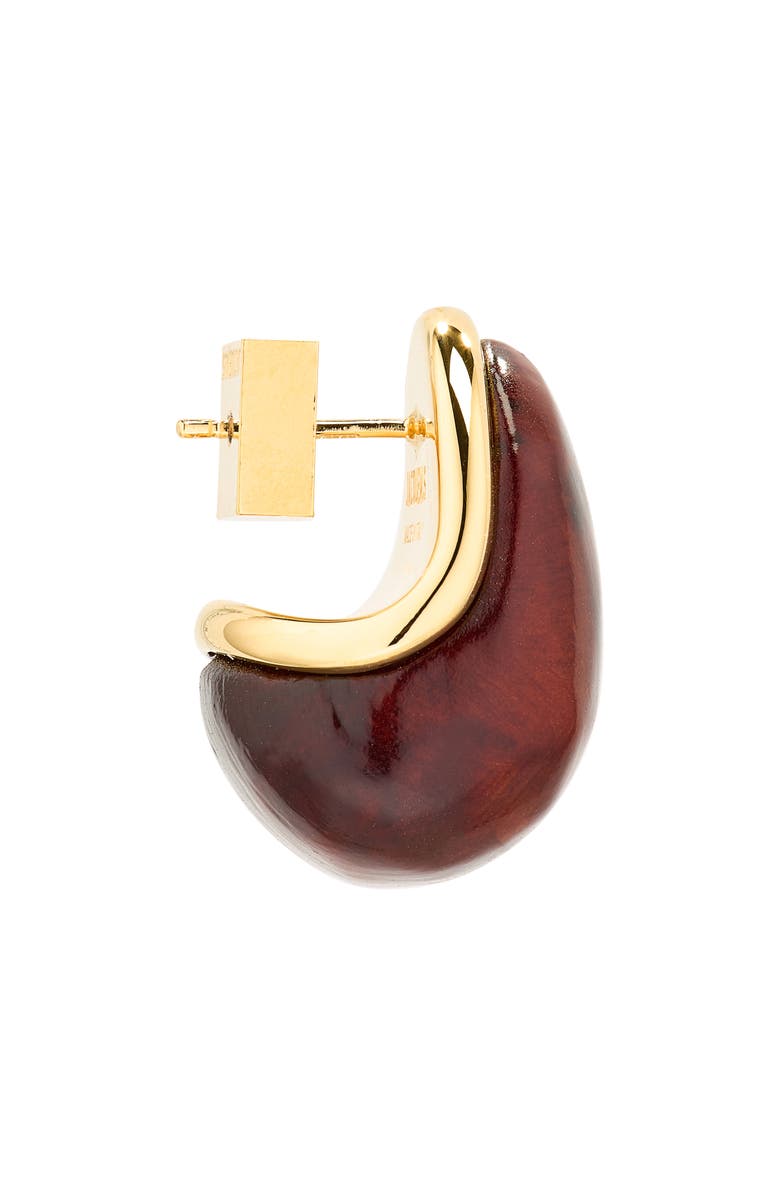 Jacquemus Les Mini Boucles Raisin Wooden Stud Earrings, Alternate, color, Gold / Brown 282