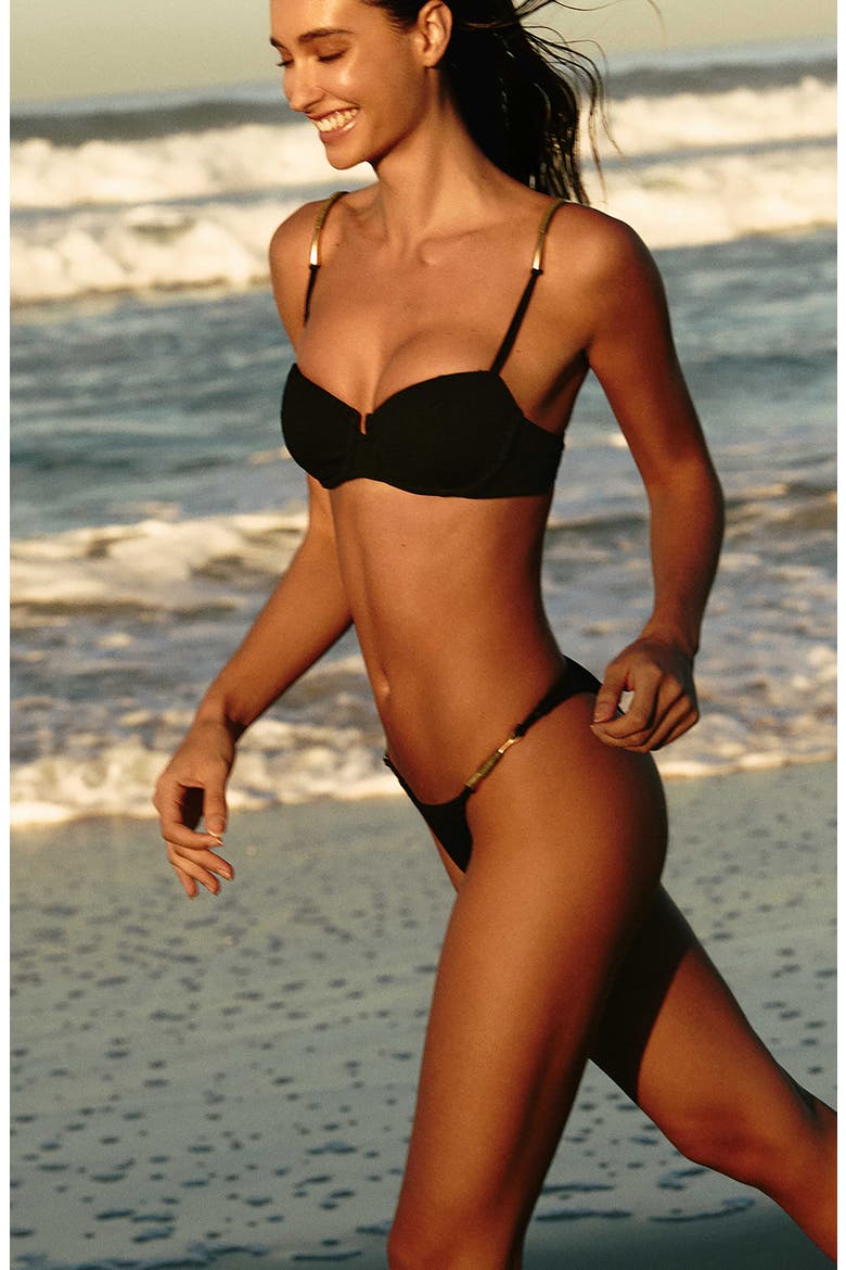 Mabel Nissi Underwire Bikini Top, Alternate, color, BLACK