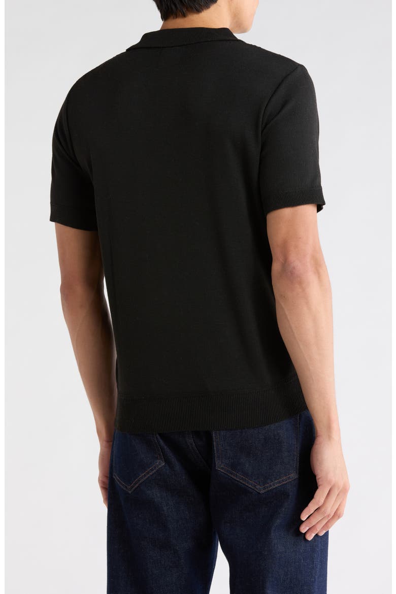 Knit Polo Sweater, Alternate, color, BLACK