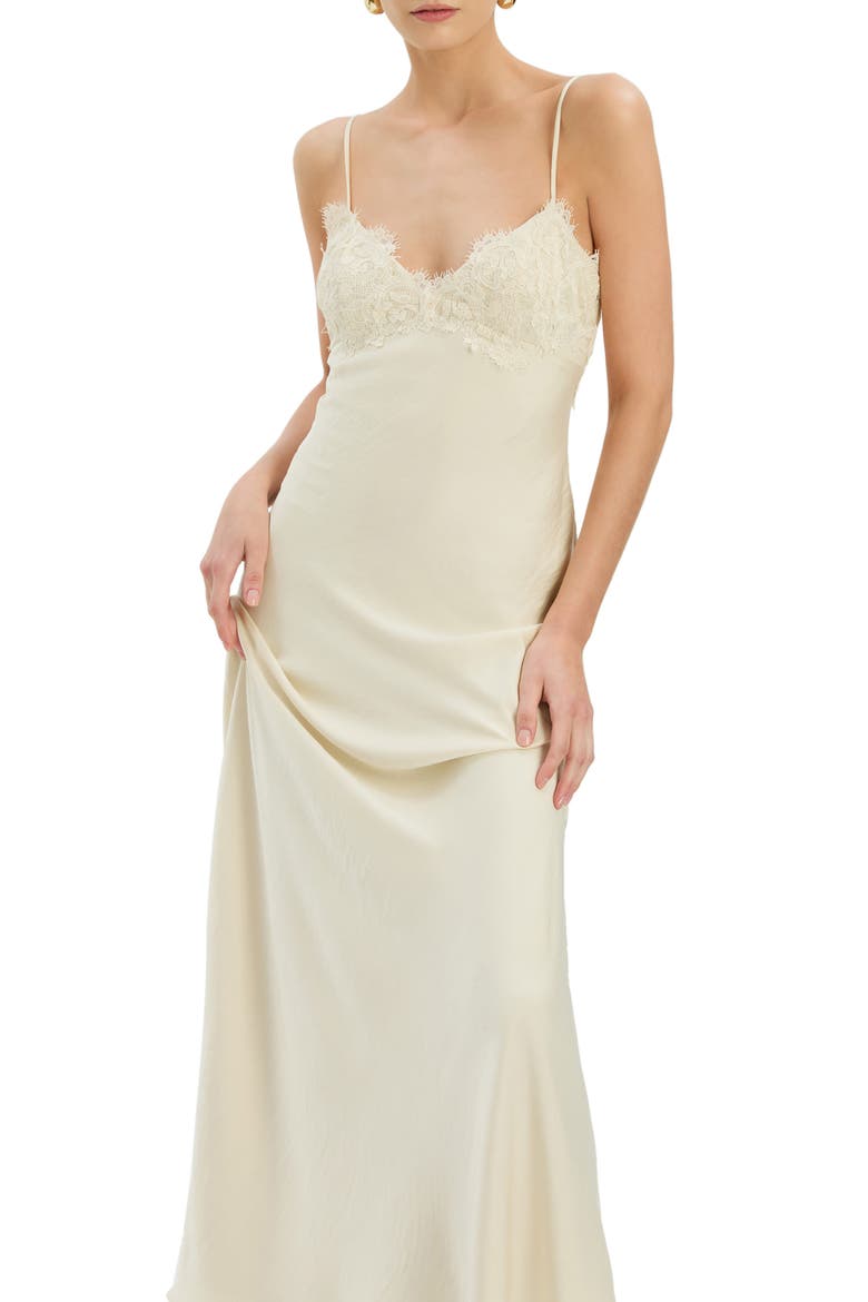 white lace trim slip dress Cream Lace Trim Sleeveless Slip Mini Dress