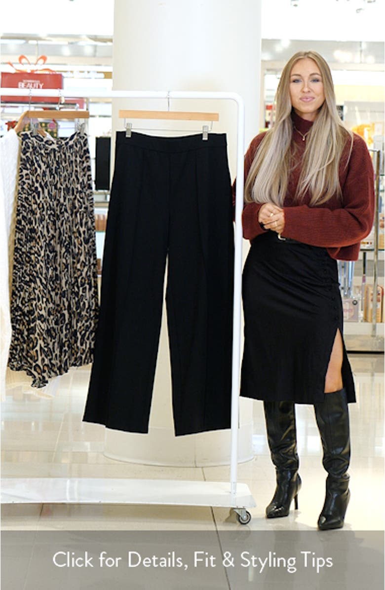 Flex Pintuck Double Knit Ponte Wide Leg Pants, sales video thumbnail